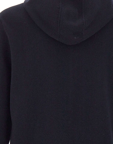 ASPESI Maglia con cappuccio in lana e cotone BLUE Uomo 