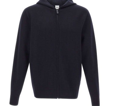 ASPESI Maglia con cappuccio in lana e cotone BLUE Uomo 
