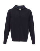 ASPESI Maglia con cappuccio in lana e cotone BLUE Uomo 