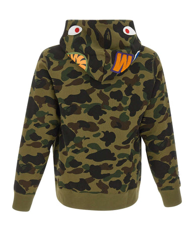 BAPE Felpa con cappuccio "Camo Shark" GREEN Uomo 
