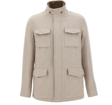BARBA Giacca in misto lana, seta e cashmere BEIGE Uomo 