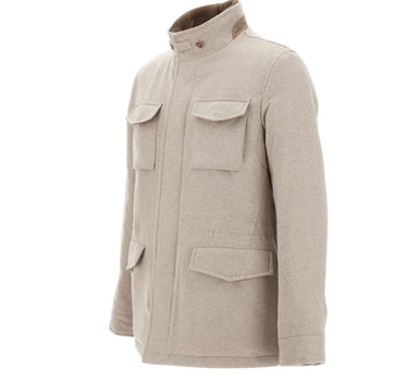 BARBA Giacca in misto lana, seta e cashmere BEIGE Uomo 