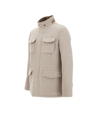 BARBA Giacca in misto lana, seta e cashmere BEIGE Uomo 
