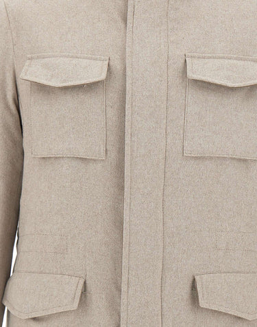 BARBA Giacca in misto lana, seta e cashmere BEIGE Uomo 