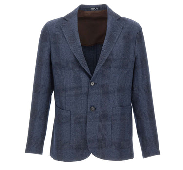 BARBA Blazer in misto lana e cotone BLUE Uomo 