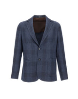 BARBA Blazer in misto lana e cotone BLUE Uomo 