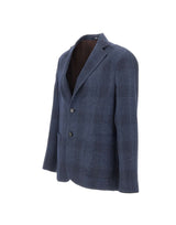 BARBA Blazer in misto lana e cotone BLUE Uomo 