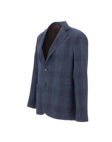 BARBA Blazer in misto lana e cotone BLUE Uomo 