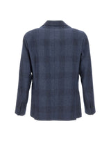 BARBA Blazer in misto lana e cotone BLUE Uomo 
