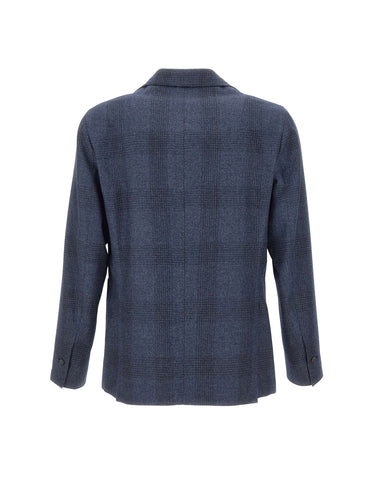 BARBA Blazer in misto lana e cotone BLUE Uomo 