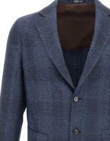 BARBA Blazer in misto lana e cotone BLUE Uomo 