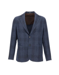 BARBA Blazer in misto lana e cotone BLUE Uomo 
