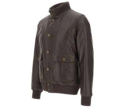 BARBA Giacca in pelle "Vermont" BROWN Uomo 