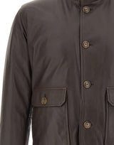 BARBA Giacca in pelle "Vermont" BROWN Uomo 