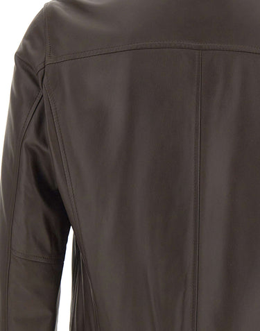 BARBA Giacca in pelle "Vermont" BROWN Uomo 