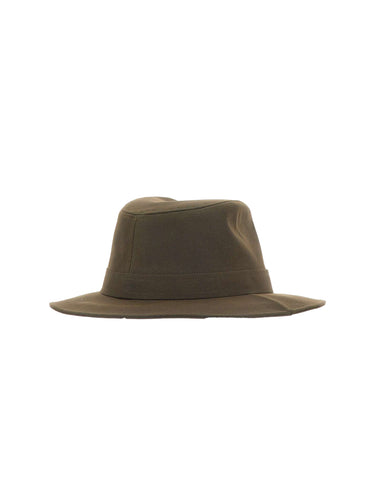 BARBOUR Cappello "Vintage Wax Bushman" GREEN Donna 