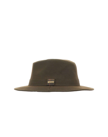 BARBOUR Cappello "Vintage Wax Bushman" GREEN Donna 