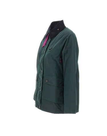 BARBOUR X PAUL SMITH Giacca "Long Spey" GREEN Donna 