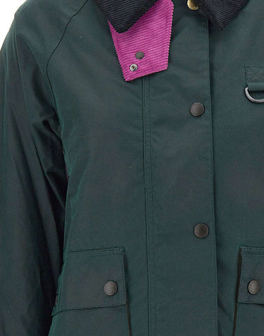 BARBOUR X PAUL SMITH Giacca "Long Spey" GREEN Donna 