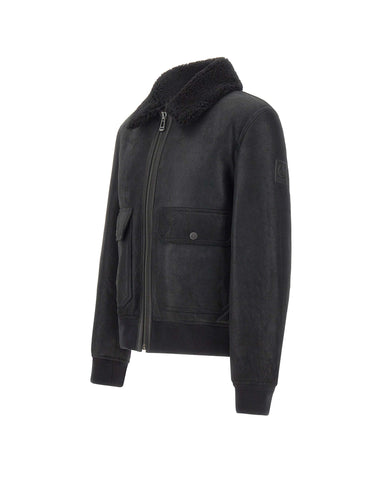 BELSTAFF "Northwind Shearling Jacket" BLACK Uomo 