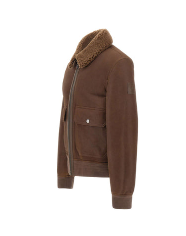 BELSTAFF "Northwind Shearling Jacket" BROWN Uomo 