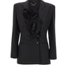 BLUMARINE Blazer sartoriale con rose plissé 3D BLACK Donna 