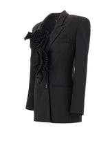 BLUMARINE Blazer sartoriale con rose plissé 3D BLACK Donna 