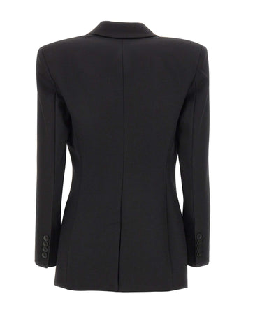 BLUMARINE Blazer sartoriale con rose plissé 3D BLACK Donna 
