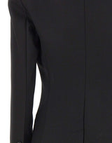 BLUMARINE Blazer sartoriale con rose plissé 3D BLACK Donna 