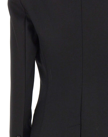 BLUMARINE Blazer sartoriale con rose plissé 3D BLACK Donna 