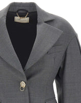 BLUMARINE Blazer con maniche balloon GREY Donna 