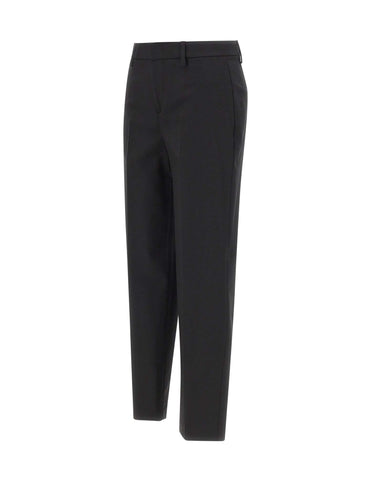 BLUMARINE Pantaloni dritti in fresco di lana BLACK Donna 