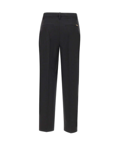 BLUMARINE Pantaloni dritti in fresco di lana BLACK Donna 