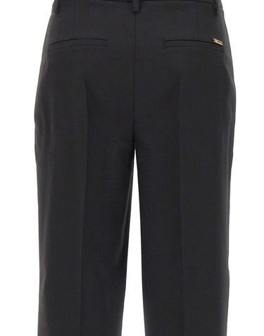 BLUMARINE Pantaloni dritti in fresco di lana BLACK Donna 