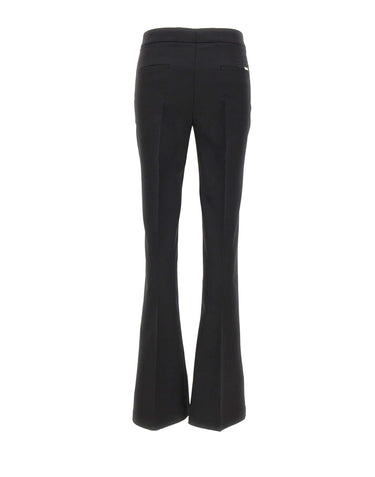 BLUMARINE Pantaloni a zampa in fresco di lana BLACK Donna 