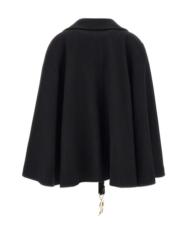 BLUMARINE Cappa in panno con cintura BLACK Donna 