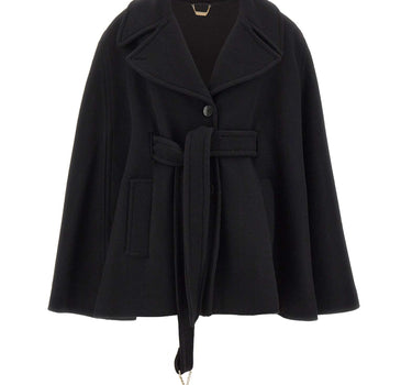 BLUMARINE Cappa in panno con cintura BLACK Donna 
