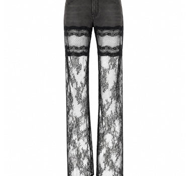 BLUMARINE Jeans con tulle e pizzo GREY Donna 