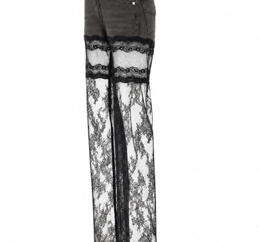 BLUMARINE Jeans con tulle e pizzo GREY Donna 