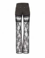 BLUMARINE Jeans con tulle e pizzo GREY Donna 