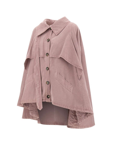 BLUMARINE Cappa asimmetrica in canvas Pink Donna 