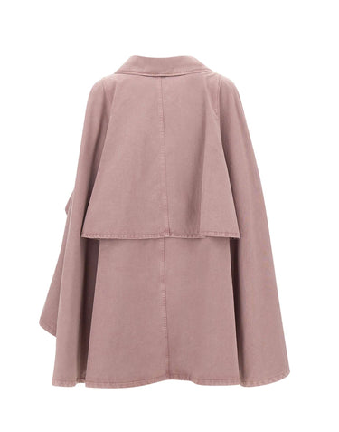 BLUMARINE Cappa asimmetrica in canvas Pink Donna 
