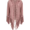 BLUMARINE Blusa asimmetrica in crêpe de Chine e pizzo Pink Donna 