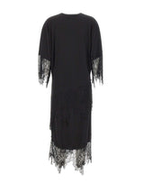 BLUMARINE Abito in jersey con balze in pizzo Chantilly BLACK Donna 