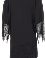 BLUMARINE Abito in jersey con balze in pizzo Chantilly BLACK Donna 