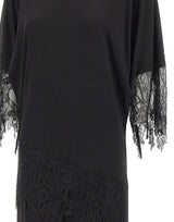 BLUMARINE Abito in jersey con balze in pizzo Chantilly BLACK Donna 