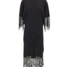 BLUMARINE Abito in jersey con balze in pizzo Chantilly BLACK Donna 