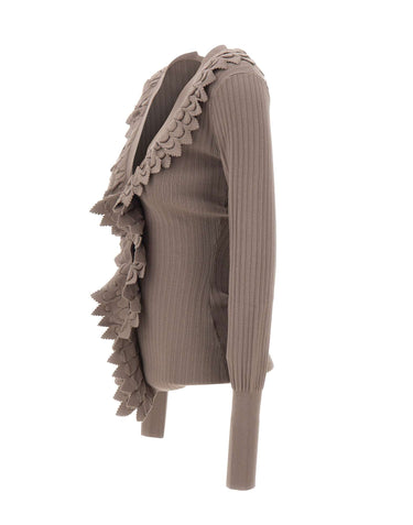 BLUMARINE Cardigan in maglia con ruches GREY Donna 