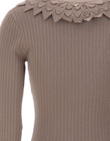 BLUMARINE Cardigan in maglia con ruches GREY Donna 
