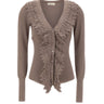 BLUMARINE Cardigan in maglia con ruches GREY Donna 